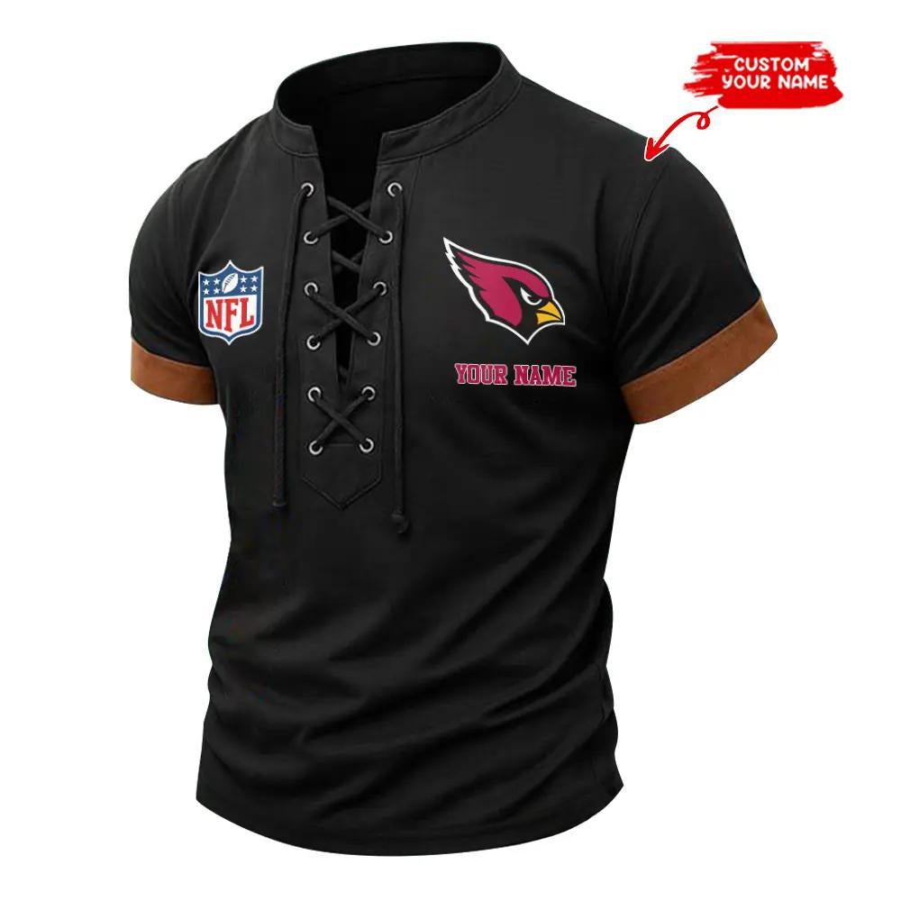 Arizona Cardinals Retro Lace-up Short Sleeve T-shirt New Trending 2025 AZBTLUTS000041