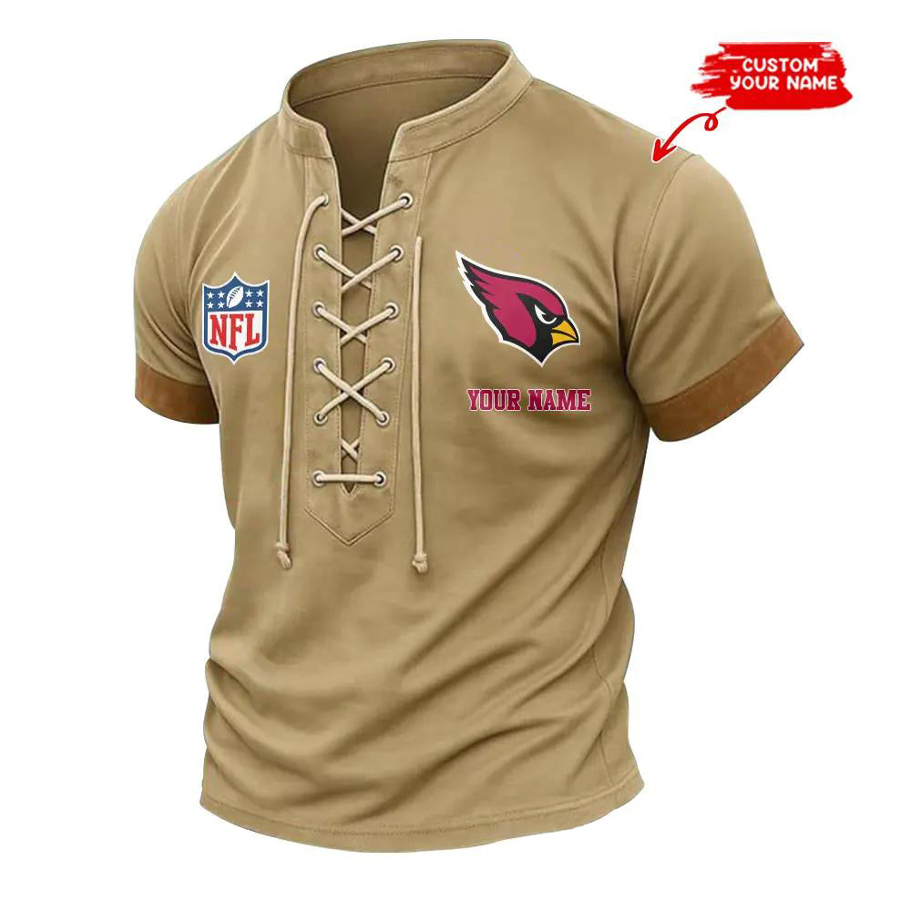 Arizona Cardinals Retro Lace-up Short Sleeve T-shirt New Trending 2025 AZBTLUTS000041