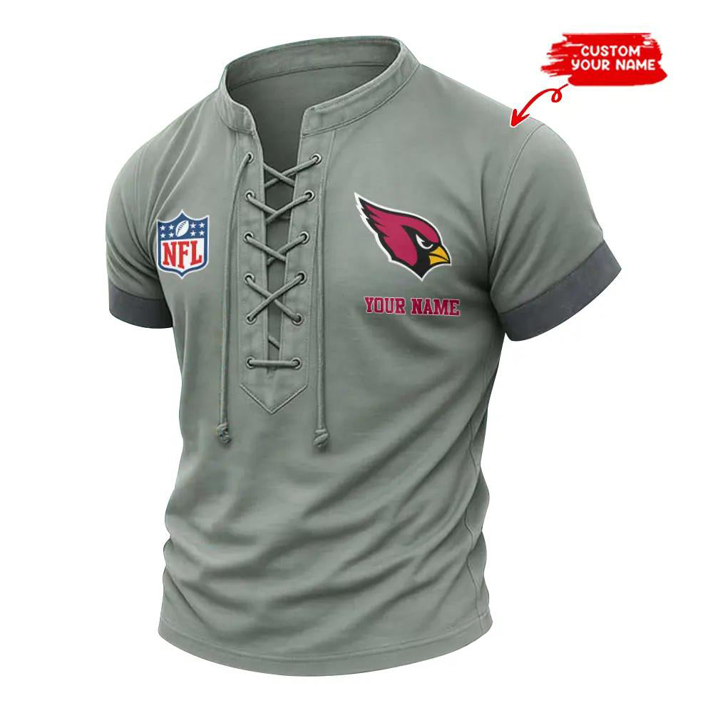 Arizona Cardinals Retro Lace-up Short Sleeve T-shirt New Trending 2025 AZBTLUTS000041