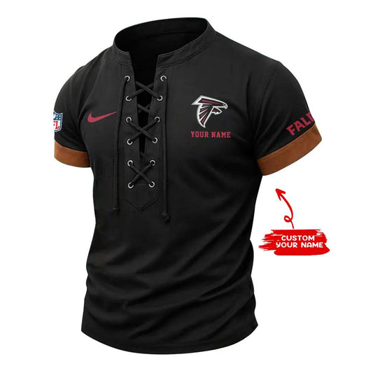 Atlanta Falcons Retro Lace-up Short Sleeve T-shirt New Trending 2025 AZBTLUTS000060