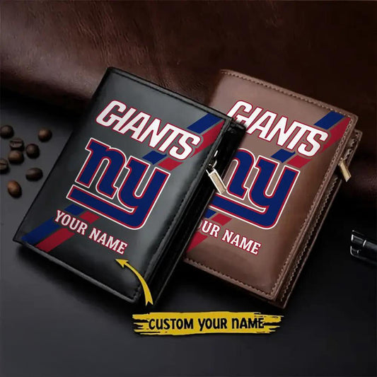New York Giants Men’s Slim Vertical Leather Wallet Trending 2025 AZBTSVLW000002