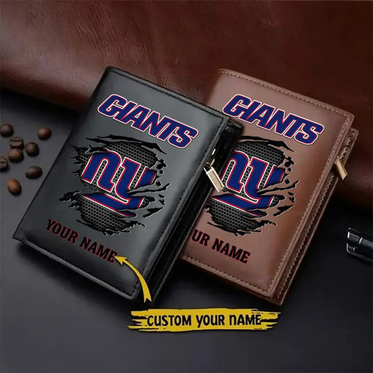 New York Giants Men’s Slim Vertical Leather Wallet Trending 2025 AZBTSVLW000005