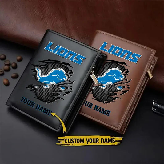 Detroit Lions Men’s Slim Vertical Leather Wallet Trending 2025 AZBTSVLW000025