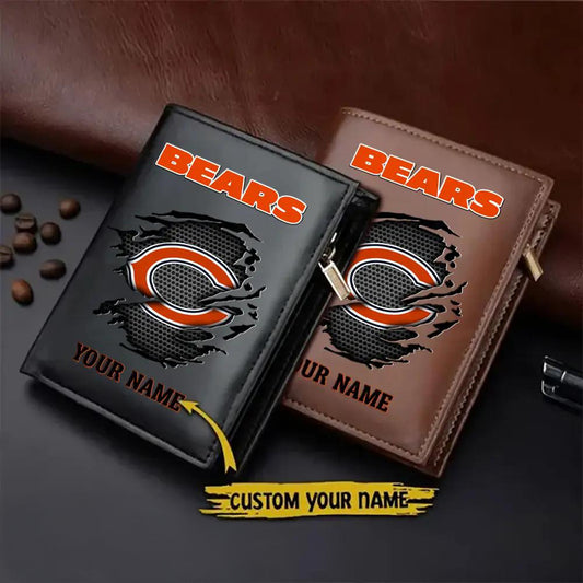 Chicago Bears Men’s Slim Vertical Leather Wallet Trending 2025 AZBTSVLW000026