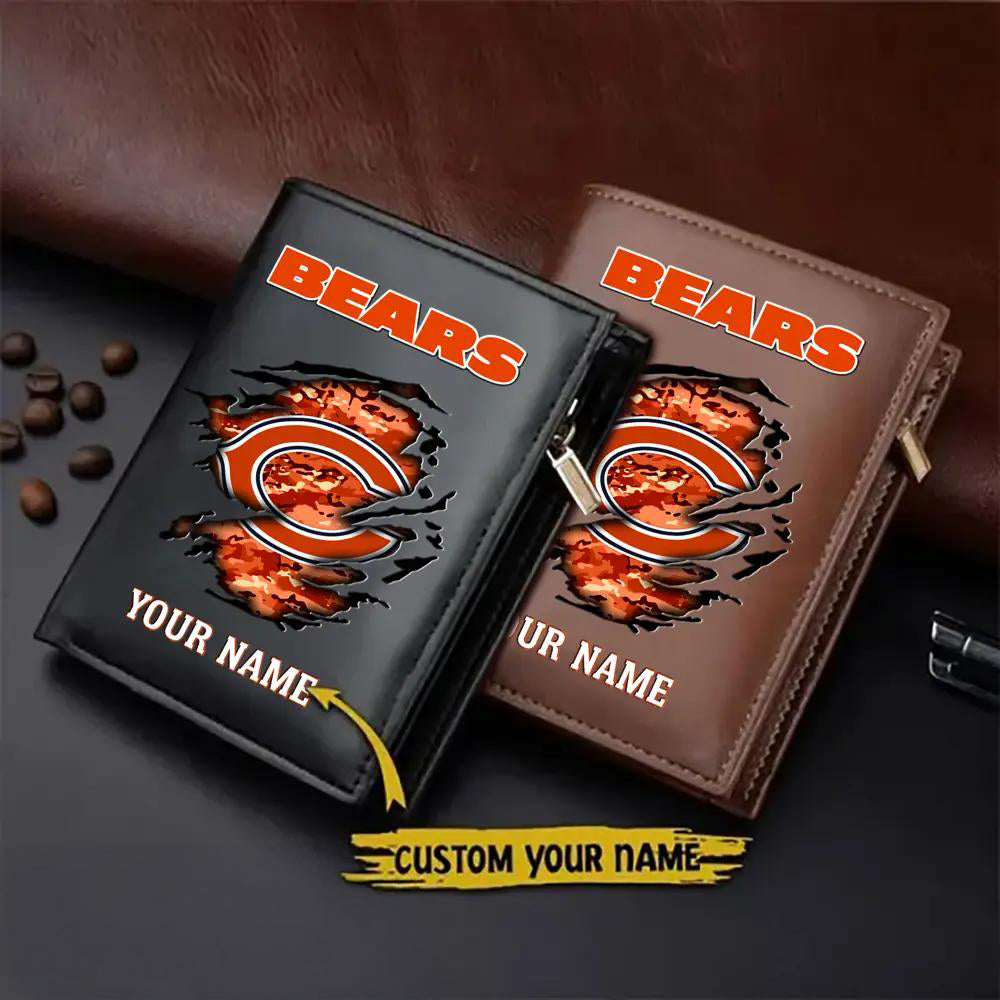 Chicago Bears Men’s Slim Vertical Leather Wallet Trending 2025 AZBTSVLW000029