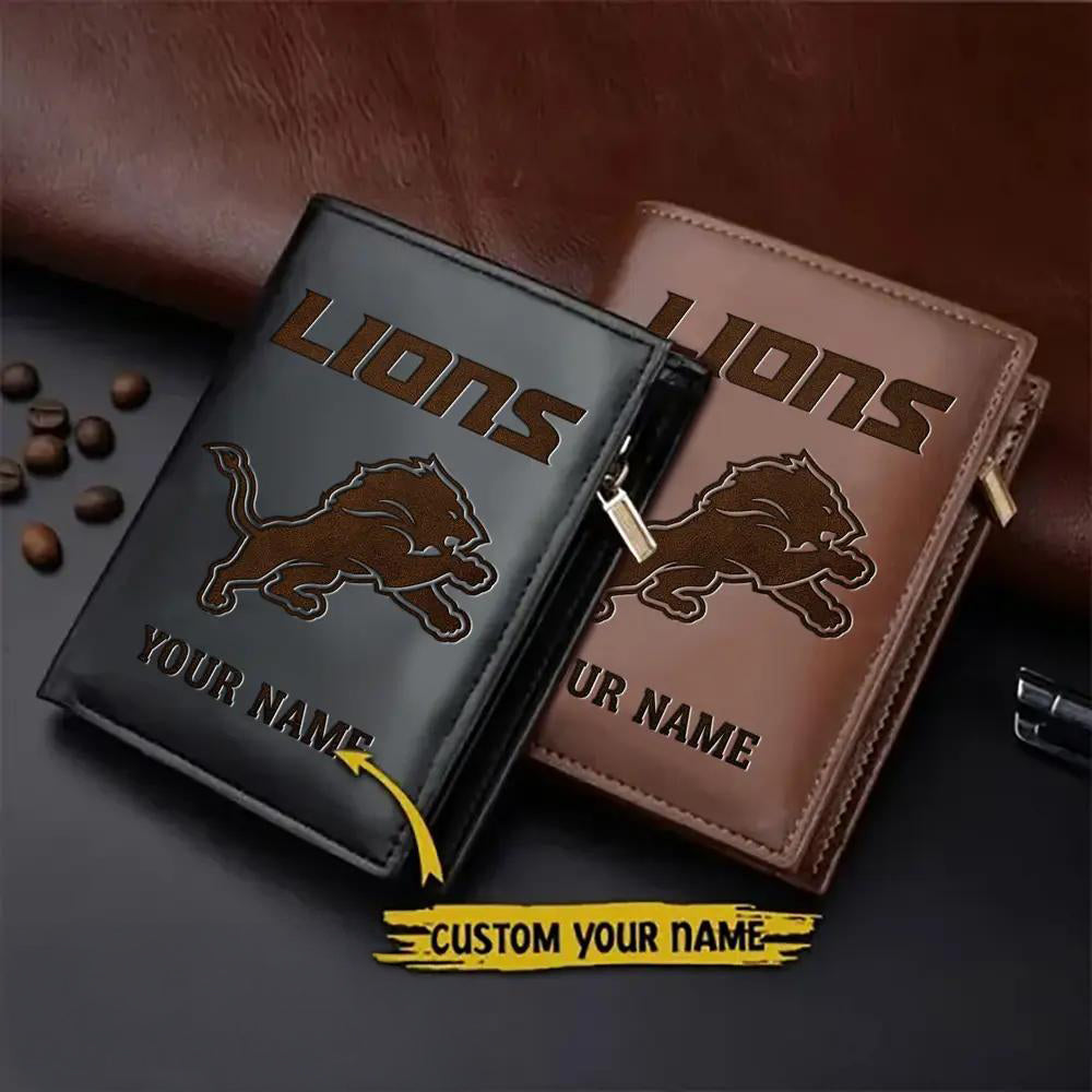 Detroit Lions Men’s Slim Vertical Leather Wallet Trending 2025 AZBTSVLW000031