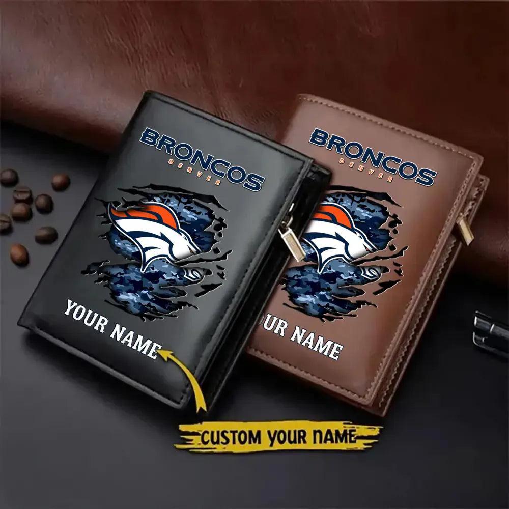 Denver Broncos Men’s Slim Vertical Leather Wallet Trending 2025 AZBTSVLW000032