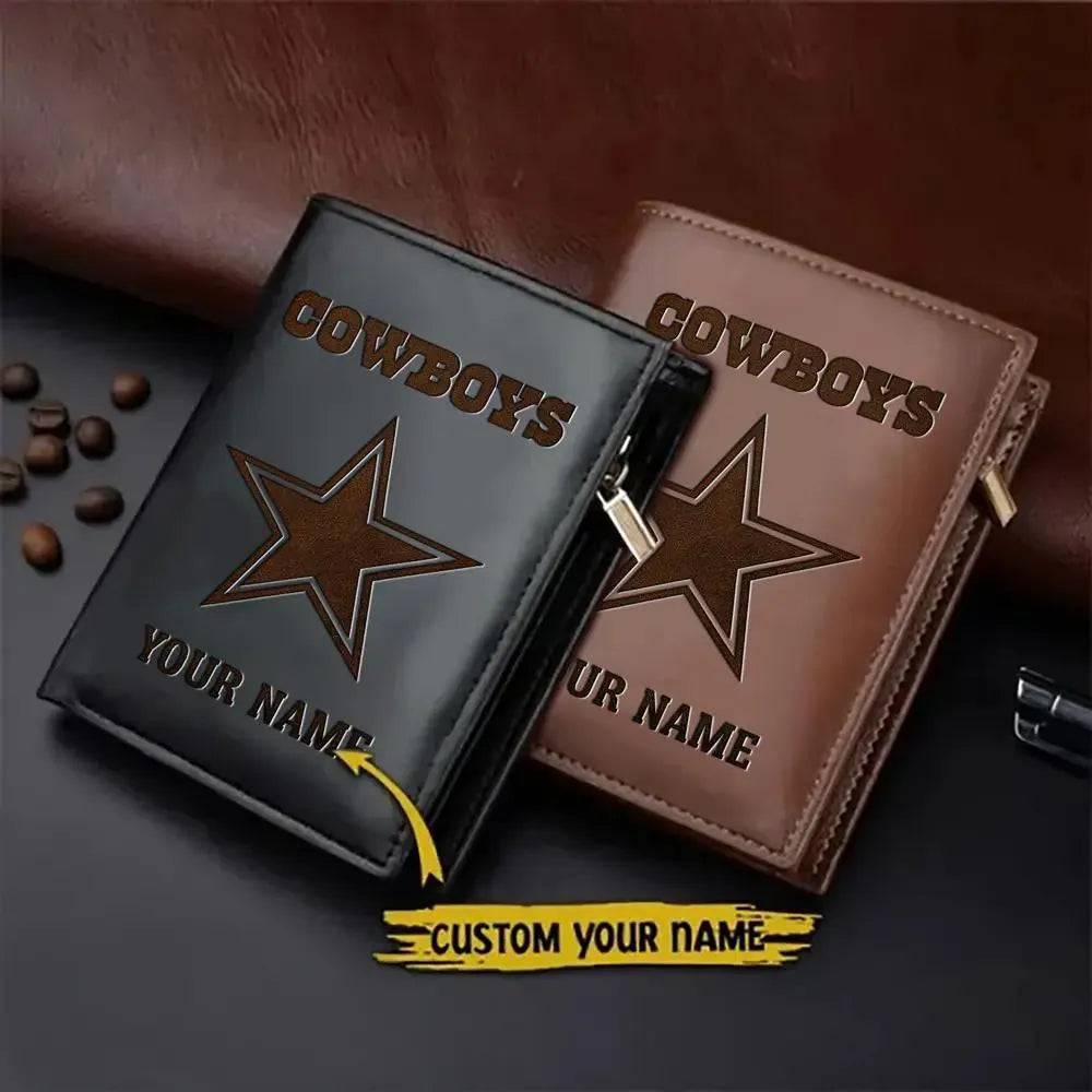 Dallas Cowboys Men’s Slim Vertical Leather Wallet Trending 2025 AZBTSVLW000037
