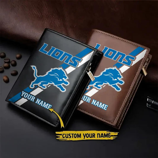 Detroit Lions Men’s Slim Vertical Leather Wallet Trending 2025 AZBTSVLW000038