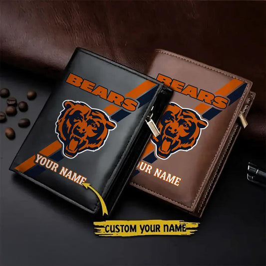 Chicago Bears Men’s Slim Vertical Leather Wallet Trending 2025 AZBTSVLW000040