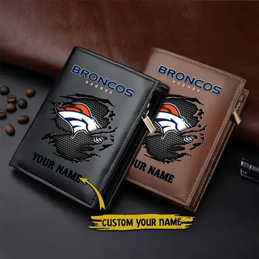 Denver Broncos Men’s Slim Vertical Leather Wallet Trending 2025 AZBTSVLW000048