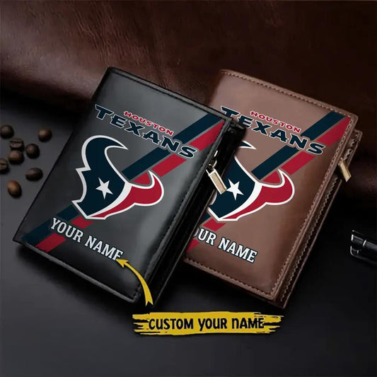 Houston Texans Men’s Slim Vertical Leather Wallet Trending 2025 AZBTSVLW000051