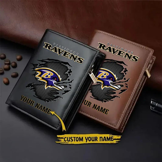 Baltimore Ravens Men’s Slim Vertical Leather Wallet Trending 2025 AZBTSVLW000063