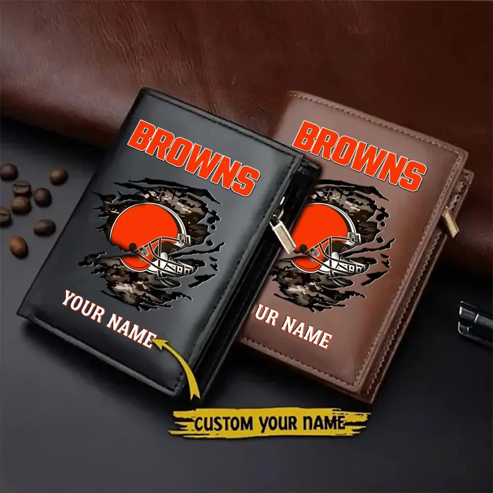 Cleveland Browns Men’s Slim Vertical Leather Wallet Trending 2025 AZBTSVLW000067