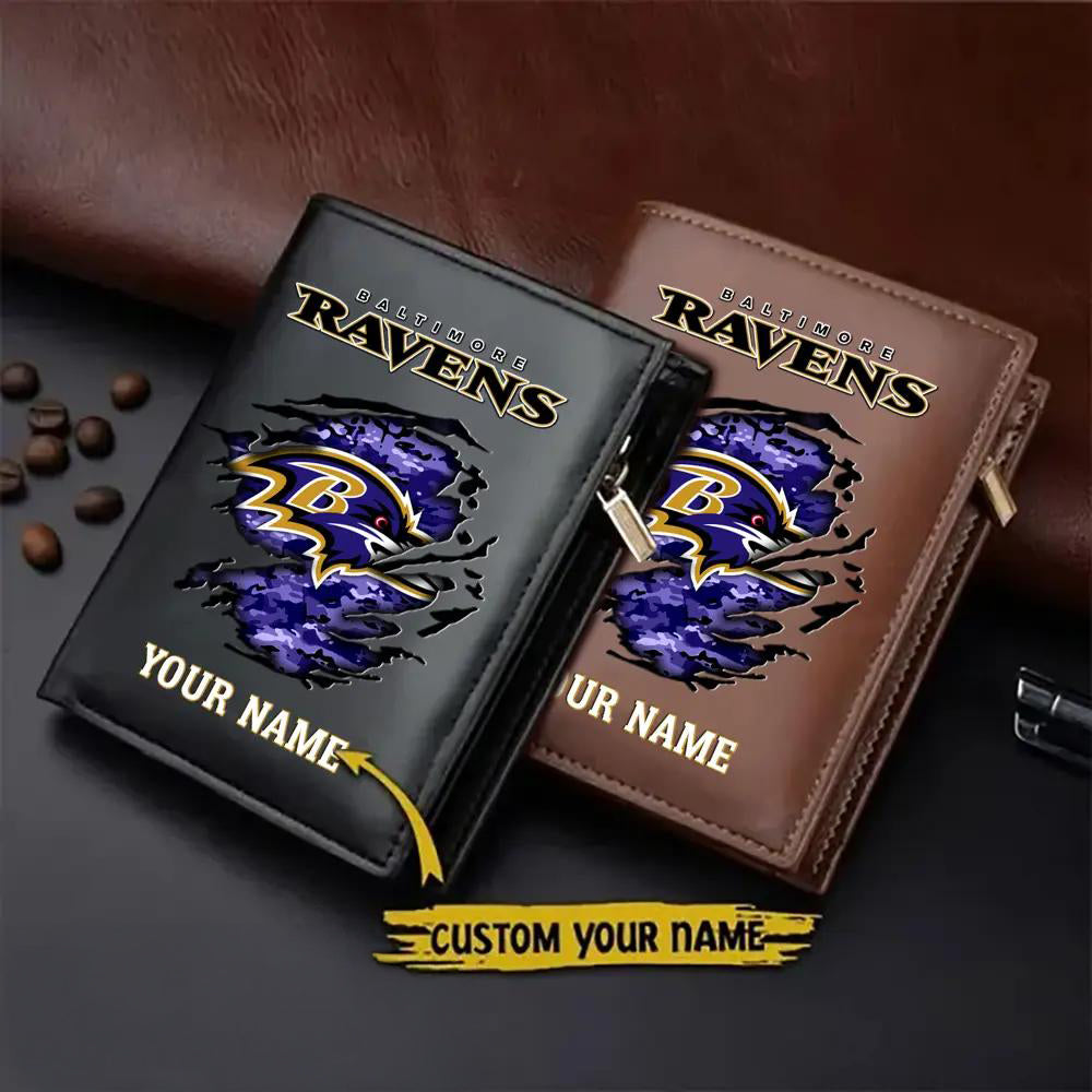 Baltimore Ravens Men’s Slim Vertical Leather Wallet Trending 2025 AZBTSVLW000068