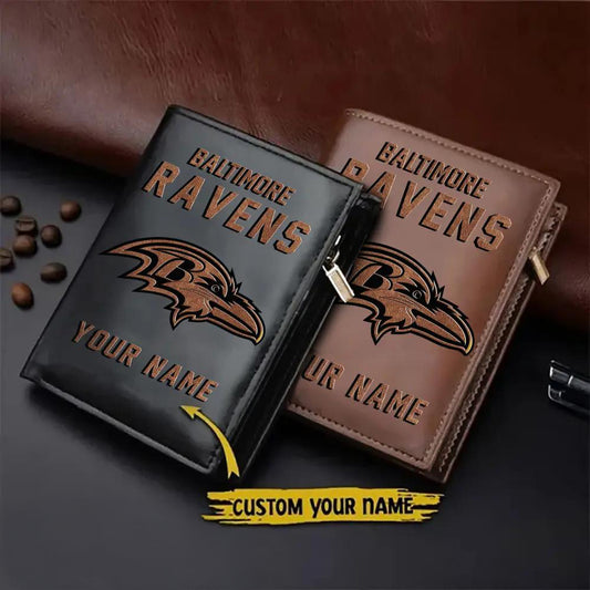 Baltimore Ravens Men’s Slim Vertical Leather Wallet Trending 2025 AZBTSVLW000072