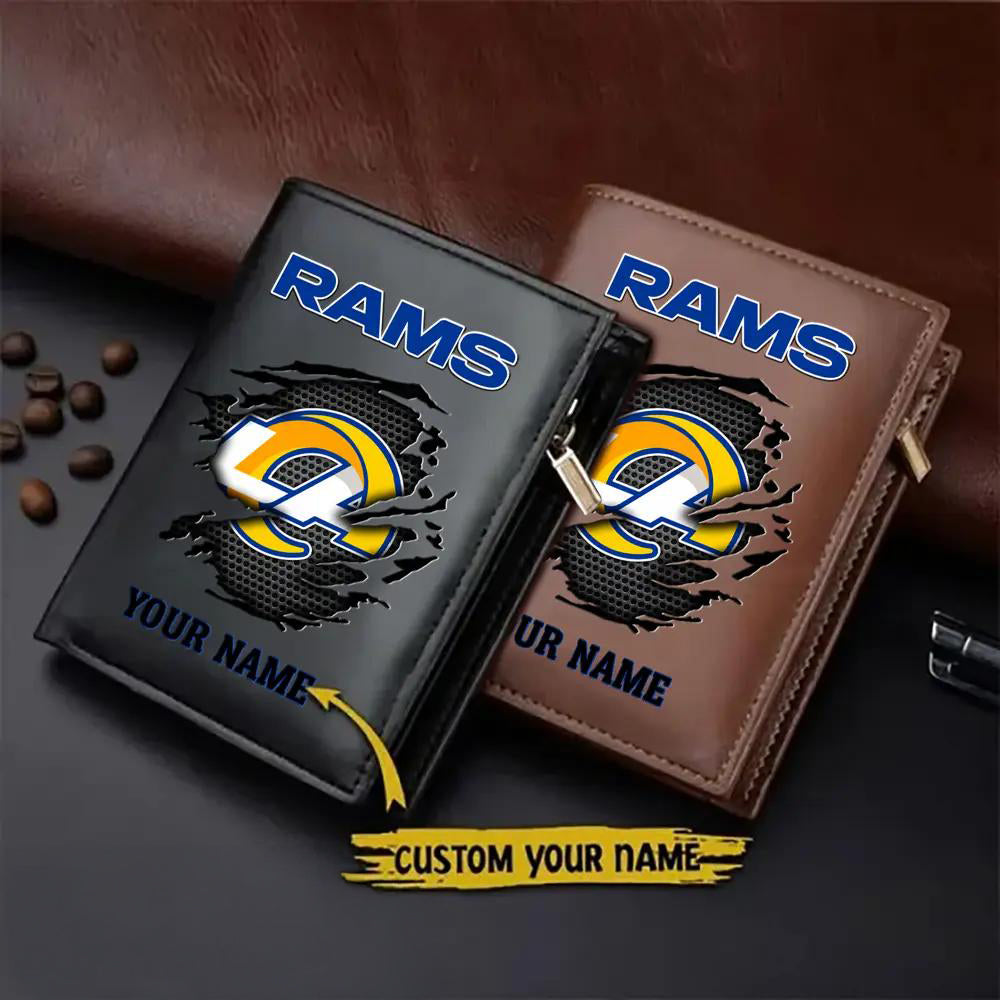 Los Angeles Rams Men’s Slim Vertical Leather Wallet Trending 2025 AZBTSVLW000079