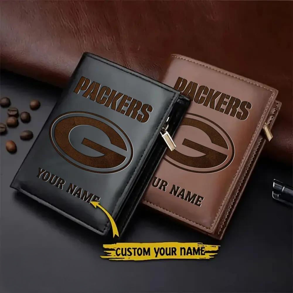 Green Bay Packers Men’s Slim Vertical Leather Wallet Trending 2025 AZBTSVLW000083