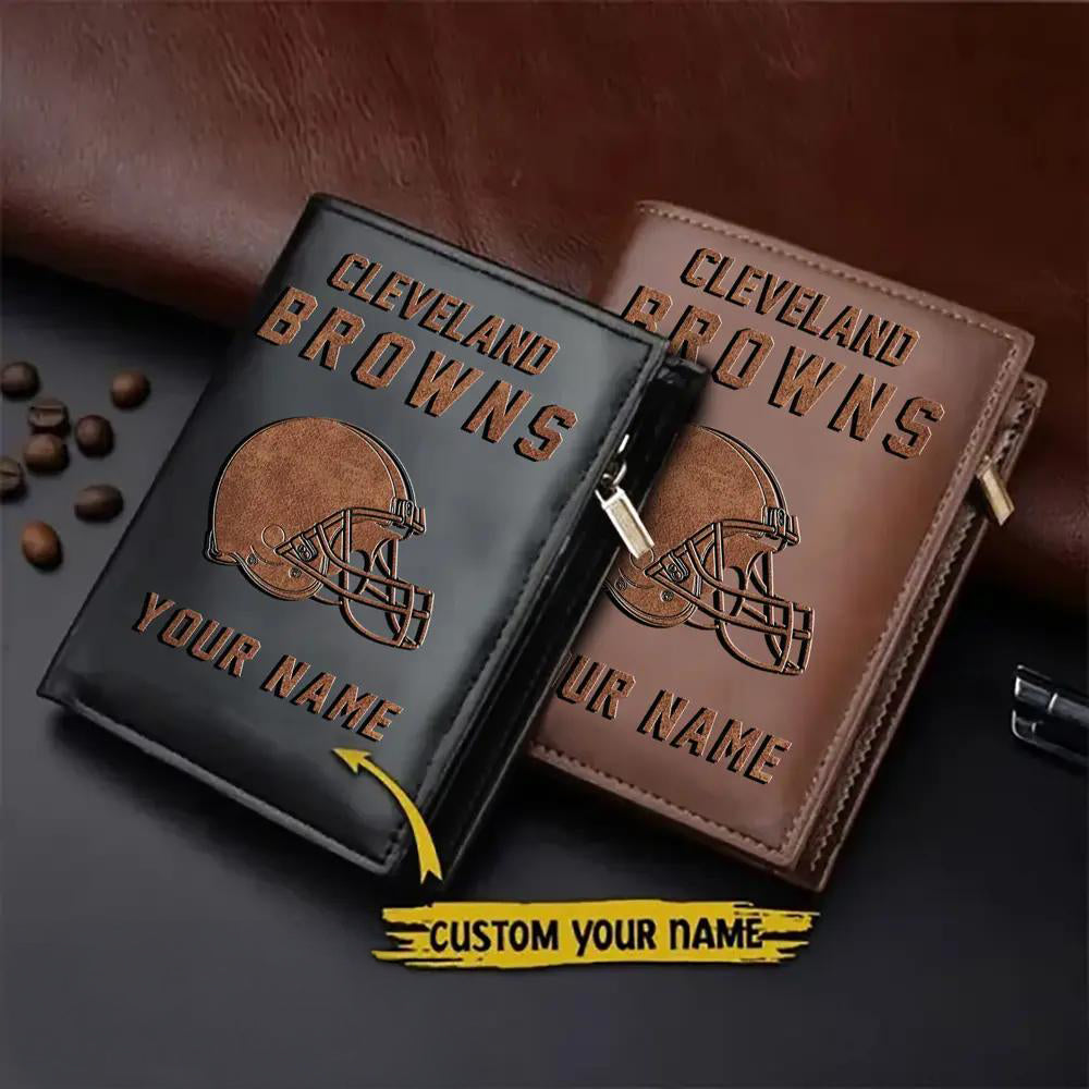 Cleveland Browns Men’s Slim Vertical Leather Wallet Trending 2025 AZBTSVLW000091