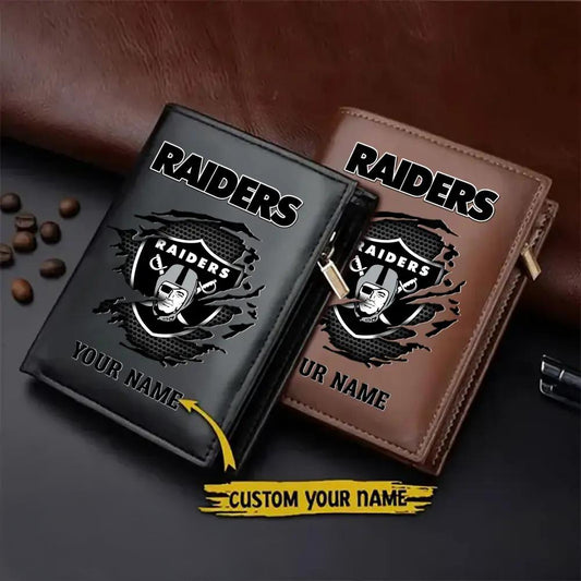 Las Vegas Raiders Men’s Slim Vertical Leather Wallet Trending 2025 AZBTSVLW000095