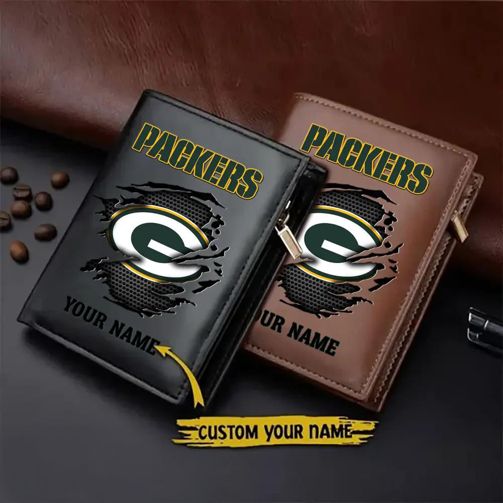Green Bay Packers Men’s Slim Vertical Leather Wallet Trending 2025 AZBTSVLW000097