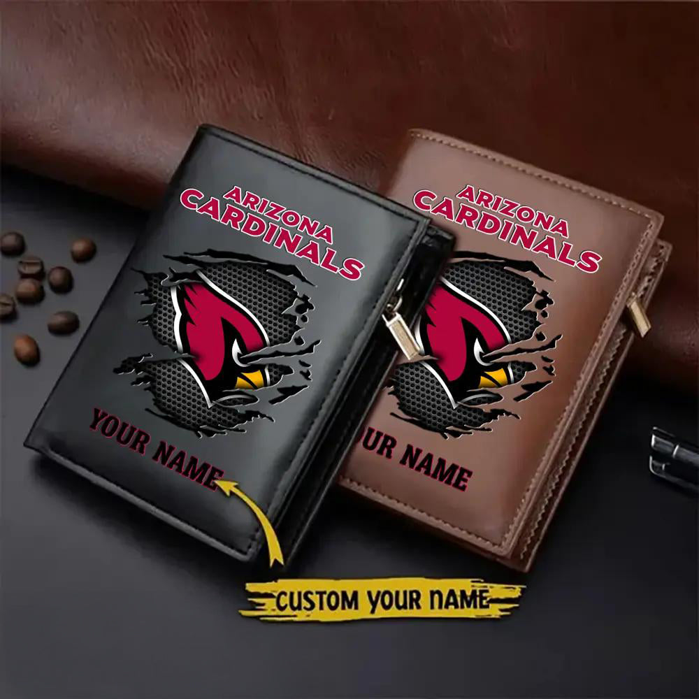 Arizona Cardinals Men’s Slim Vertical Leather Wallet Trending 2025 AZBTSVLW000099
