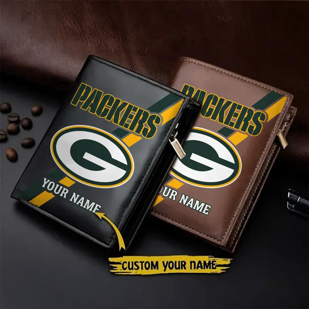 Green Bay Packers Men’s Slim Vertical Leather Wallet Trending 2025 AZBTSVLW000107