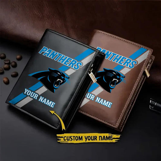 Carolina Panthers Men’s Slim Vertical Leather Wallet Trending 2025 AZBTSVLW000109