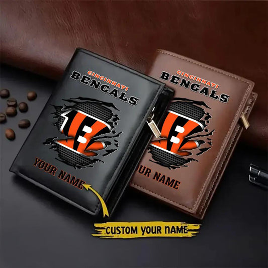 Cincinnati Bengals Men’s Slim Vertical Leather Wallet Trending 2025 AZBTSVLW000118