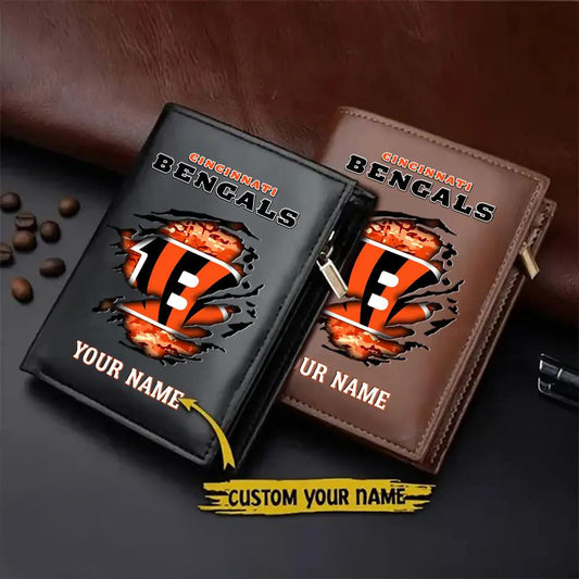 Cincinnati Bengals Men’s Slim Vertical Leather Wallet Trending 2025 AZBTSVLW000121