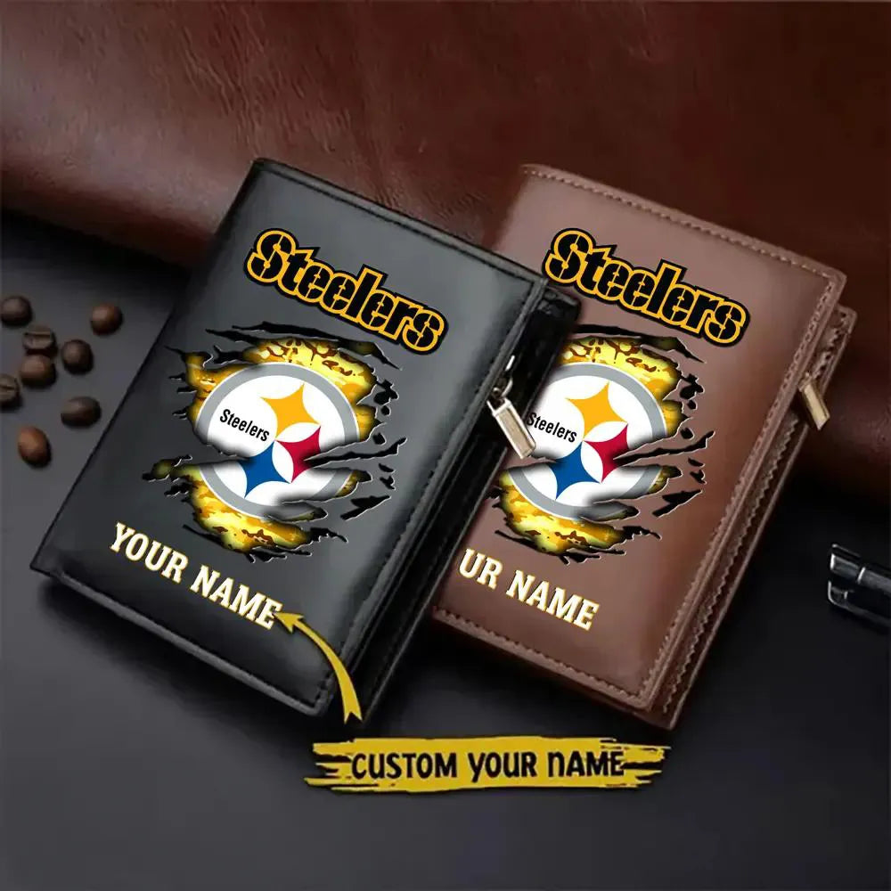 Pittsburgh Steelers Men’s Slim Vertical Leather Wallet Trending 2025 AZBTSVLW000124