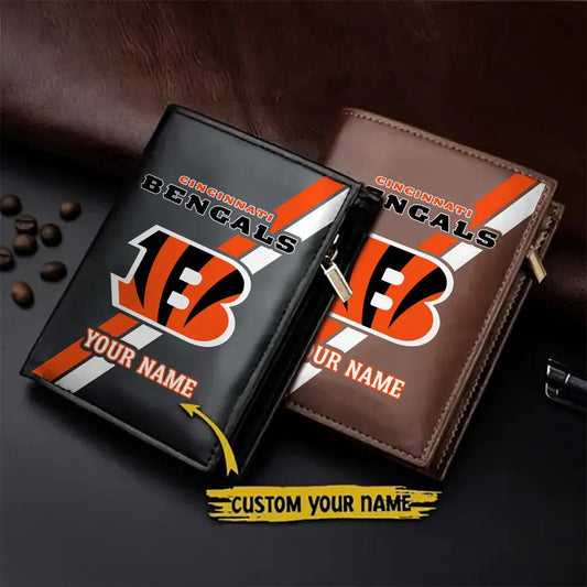 Cincinnati Bengals Men’s Slim Vertical Leather Wallet Trending 2025 AZBTSVLW000131