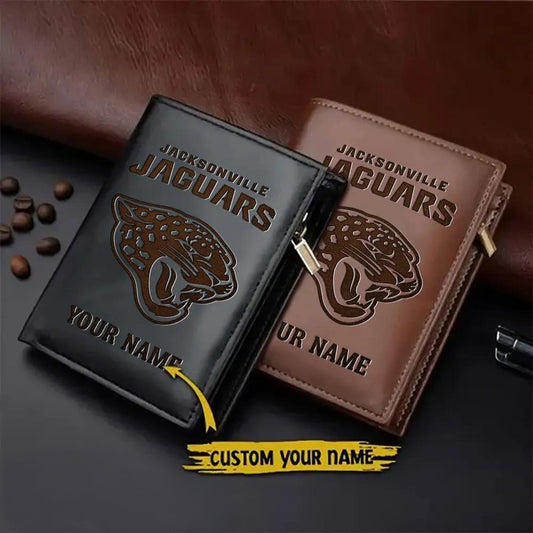 Jacksonville Jaguars Men’s Slim Vertical Leather Wallet Trending 2025 AZBTSVLW000132