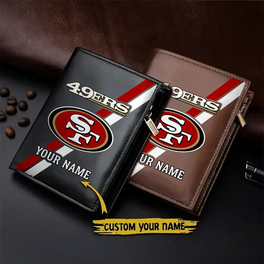 San Francisco 49ers Men’s Slim Vertical Leather Wallet Trending 2025 AZBTSVLW000134