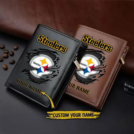 Pittsburgh Steelers Men’s Slim Vertical Leather Wallet Trending 2025 AZBTSVLW000141
