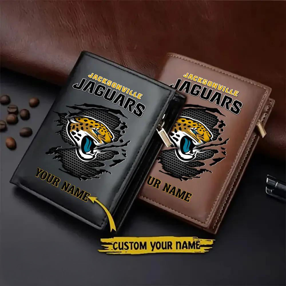 Jacksonville Jaguars Men’s Slim Vertical Leather Wallet Trending 2025 AZBTSVLW000147
