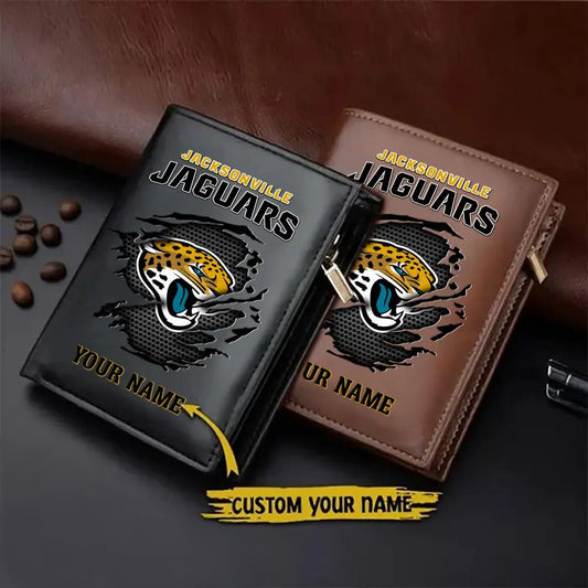 Jacksonville Jaguars Men’s Slim Vertical Leather Wallet Trending 2025 AZBTSVLW000147