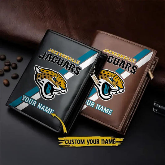 Jacksonville Jaguars Men’s Slim Vertical Leather Wallet Trending 2025 AZBTSVLW000148