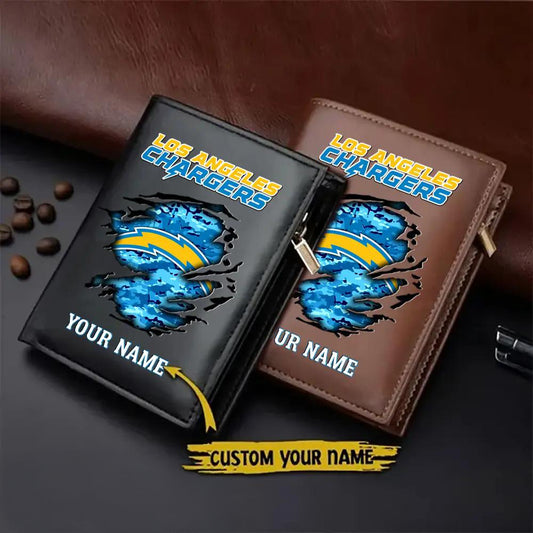 Los Angeles Chargers Men’s Slim Vertical Leather Wallet Trending 2025 AZBTSVLW000151
