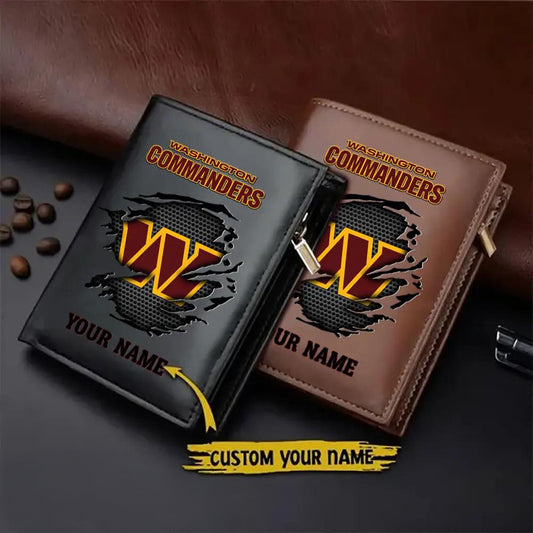 Washington Commanders Men’s Slim Vertical Leather Wallet Trending 2025 AZBTSVLW000153