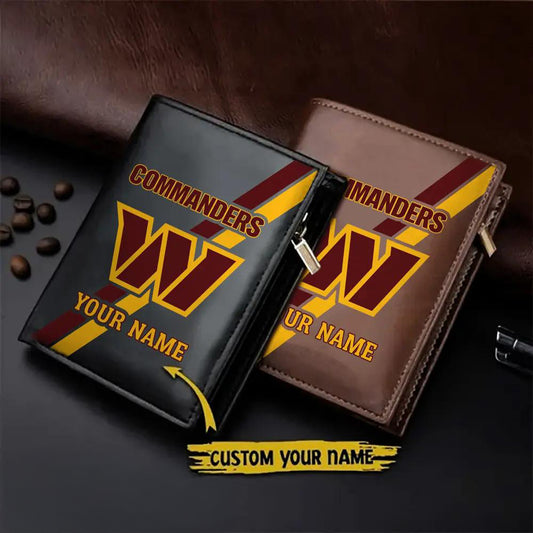 Washington Commanders Men’s Slim Vertical Leather Wallet Trending 2025 AZBTSVLW000155