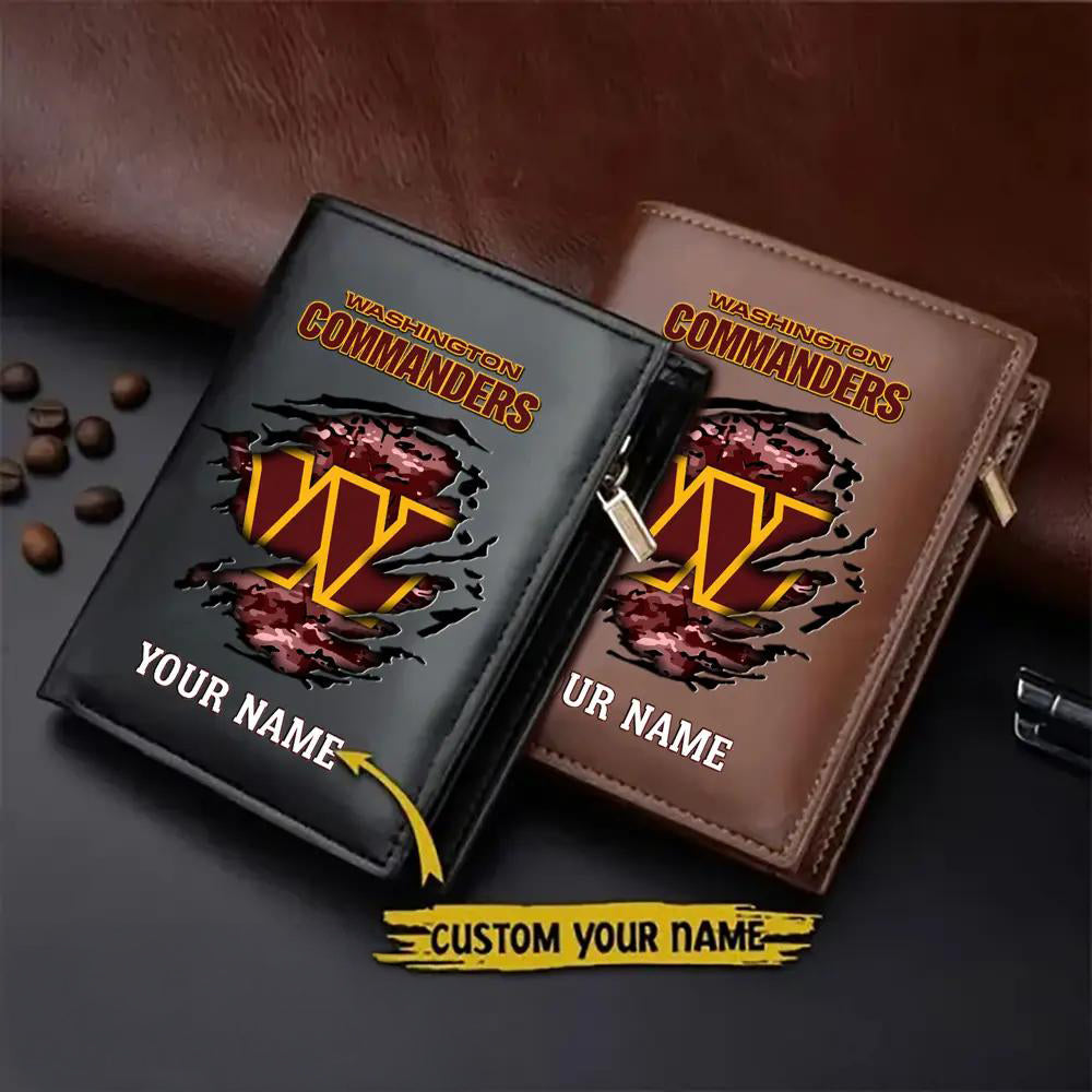 Washington Commanders Men’s Slim Vertical Leather Wallet Trending 2025 AZBTSVLW000156