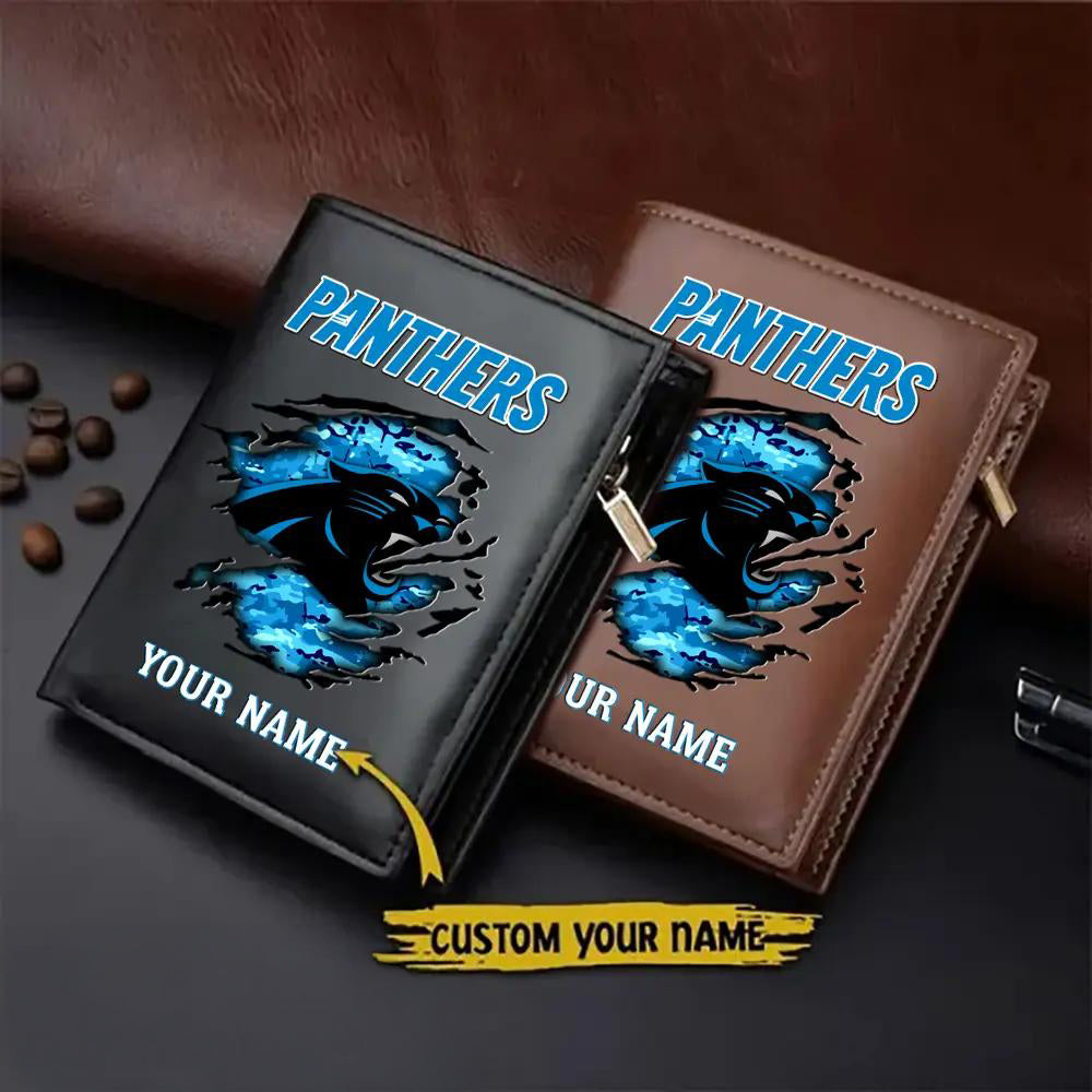 Carolina Panthers Men’s Slim Vertical Leather Wallet Trending 2025 AZBTSVLW000172