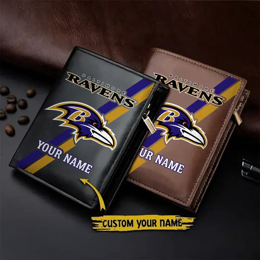 Baltimore Ravens Men’s Slim Vertical Leather Wallet Trending 2025 AZBTSVLW000174