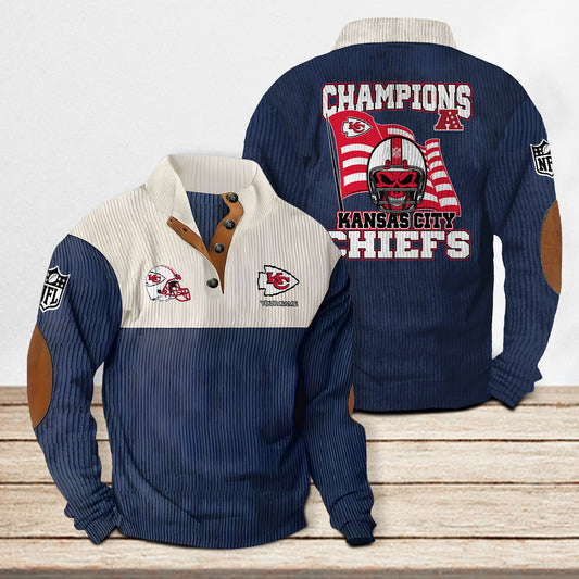 Kansas City Chiefs Colorful Stand Collar Sweatshirt Limited Edition AZCACSSW000089