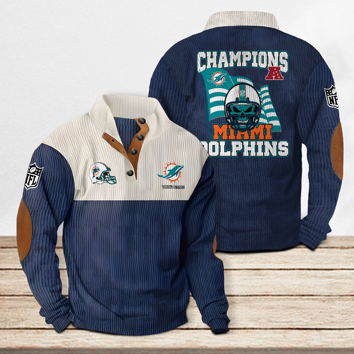 Miami Dolphins Colorful Stand Collar Sweatshirt Limited Edition AZCACSSW000092