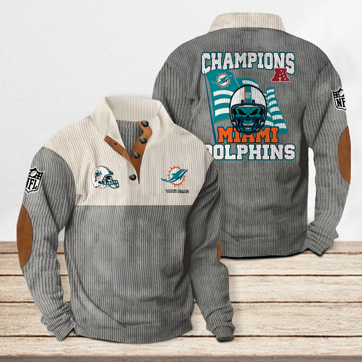 Miami Dolphins Colorful Stand Collar Sweatshirt Limited Edition AZCACSSW000092