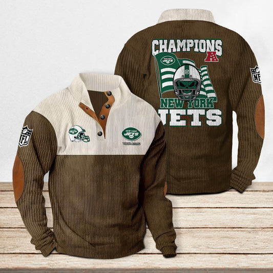 New York Jets Colorful Stand Collar Sweatshirt Limited Edition AZCACSSW000094