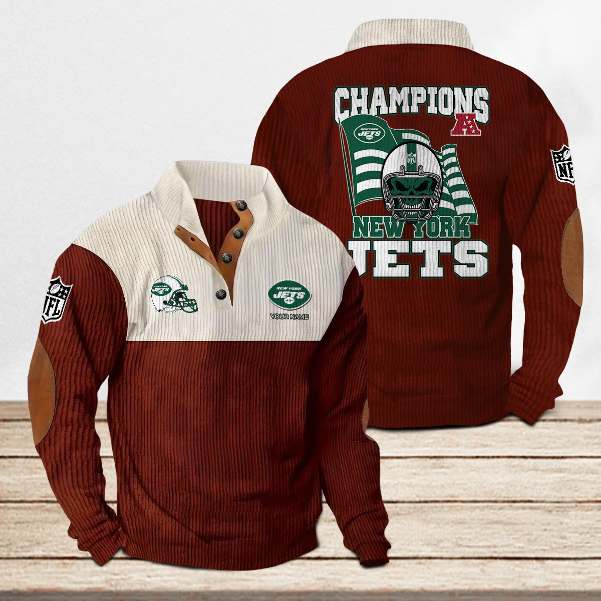 New York Jets Colorful Stand Collar Sweatshirt Limited Edition AZCACSSW000094