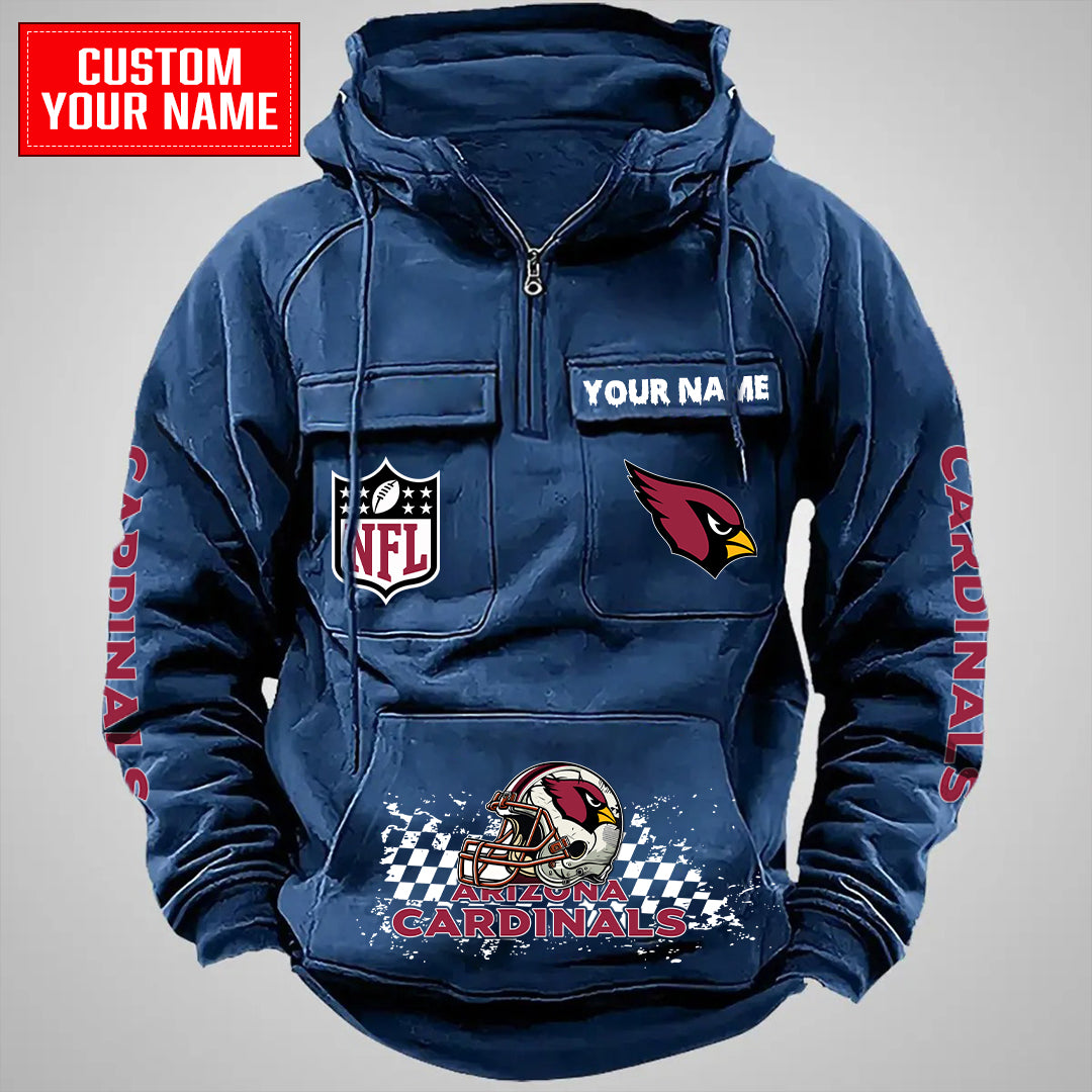 Arizona Cardinals Halloween Collection Multi-Pockets Zip Hoodie AZCAMZHD000001